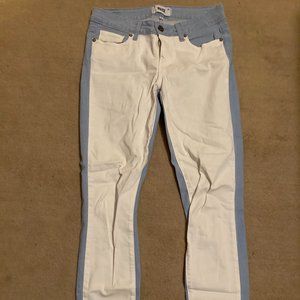 Paige white and blue jeans